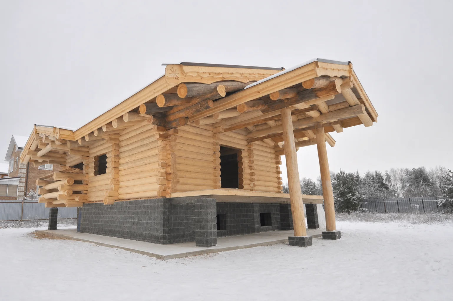 Гостевой дом после шлифовки в Раменках