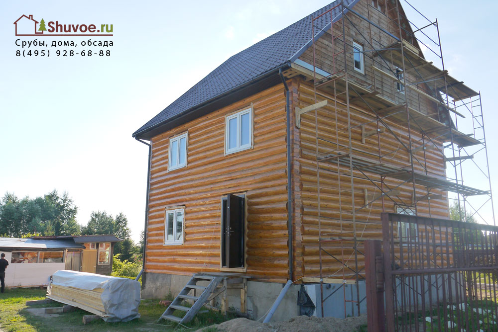 Фасад в процессе работ